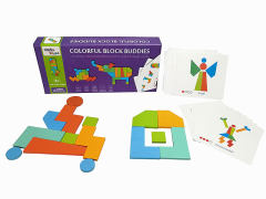 Wooden Colorful Building Block Puzzle
