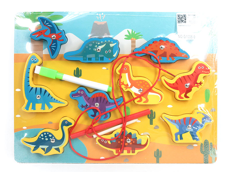 Wooden Magnetic Rope Drawing Board For Dinosaur toys