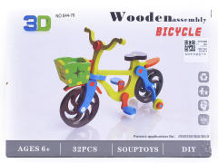 3D Wooden Assembled Bike