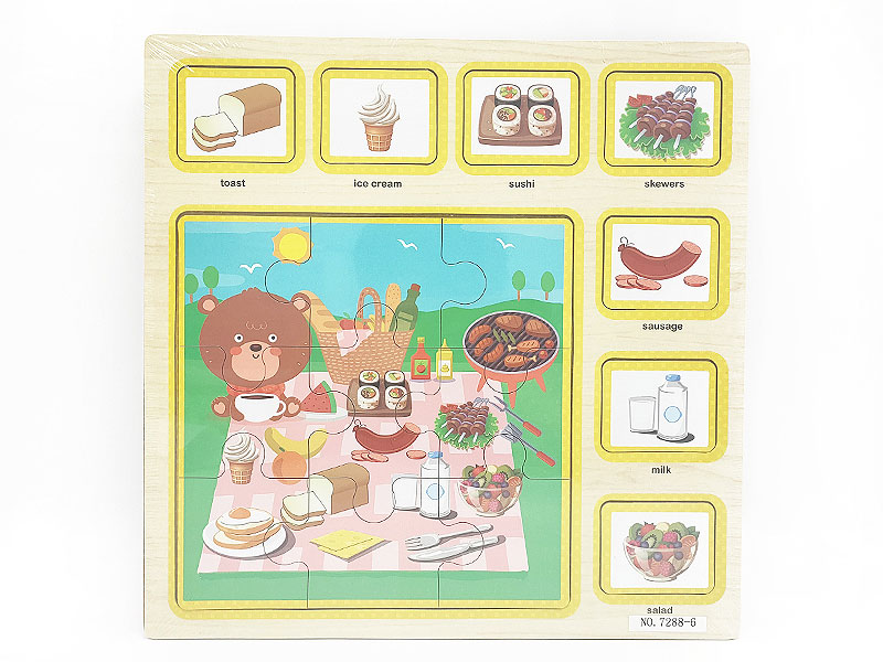 Wooden Picnic Food Puzzle toys