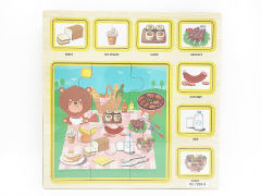 Wooden Picnic Food Puzzle