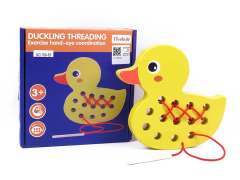 Wooden Duckling Threading Game