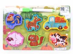 2in1 Wooden Puzzle & Black Board toys