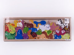 Wooden Animal Building Block Box