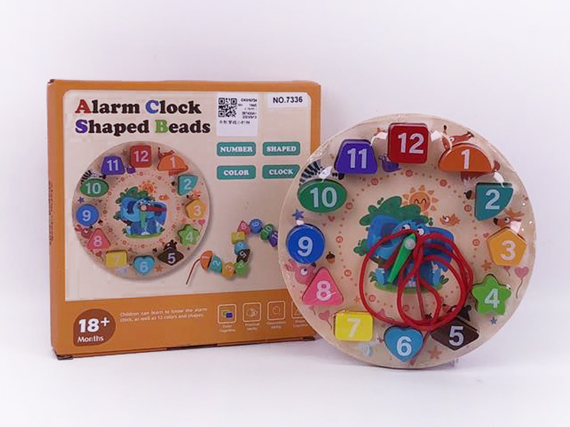 Wooden Alarm Clock Shaped Beads toys