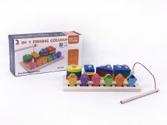 2in1 Wooden Fishing Column toys