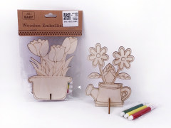 Colored Wooden Board Flowers(6S) toys