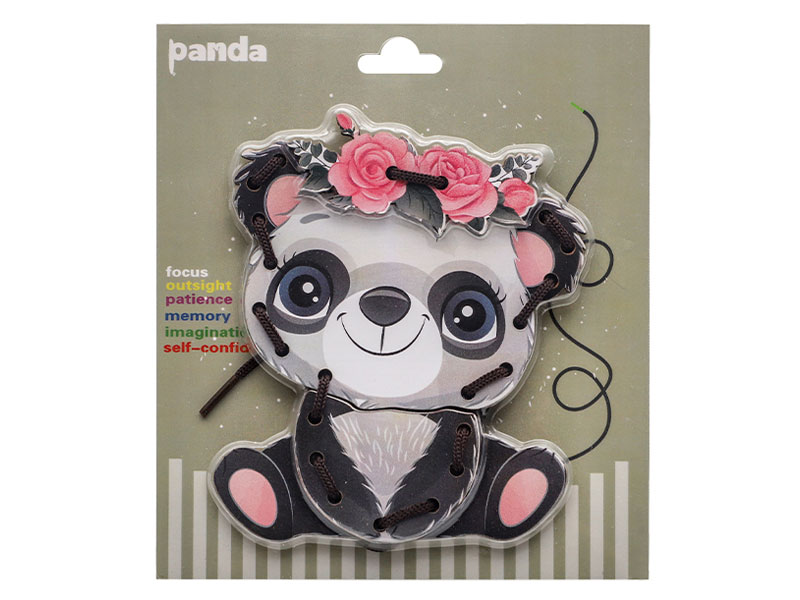 Wooden Panda Rope Game toys