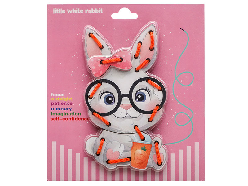 Wooden Rabbit Rope Game toys