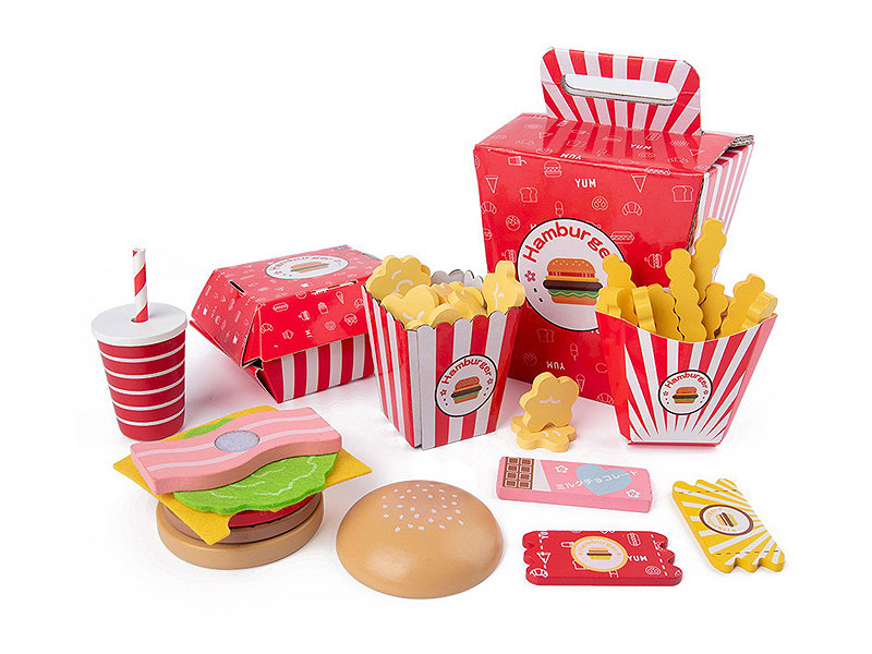 Wooden Hamburger And French Fries Set toys