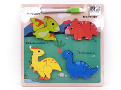 2in1 Wooden Puzzle & Drawing Board toys