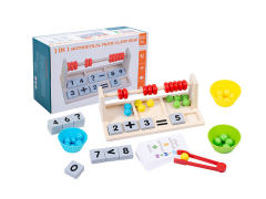 Wooden Clip Bead Numerical Arithmetic Abacus Stand toys