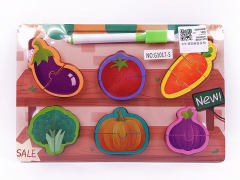 木制蔬菜拼图画板