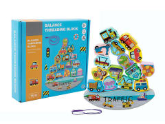 2in1 Wooden Balanced Rope Building Block Traffic toys