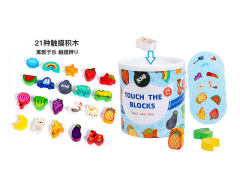 Wooden Tactile Block Bucket Game toys