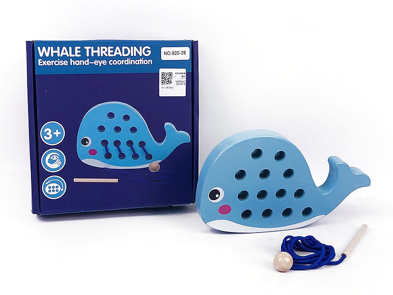 Wooden Dolphin Threading Game toys