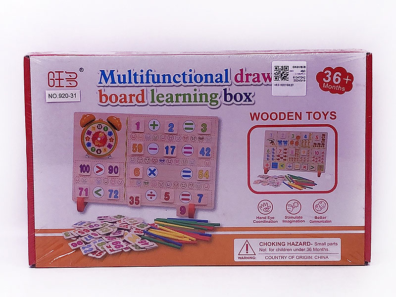 Wooden Multifunctional Drawing Board Learning Box toys