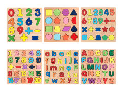 Wooden Numbers & Alphabet Cognitive Board(6S) toys
