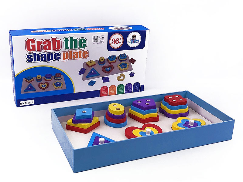 Wooden Grab The Shape Plate toys