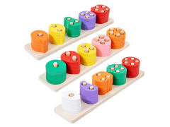 Wooden Fruit And Vegetable Column Building Blocks toys