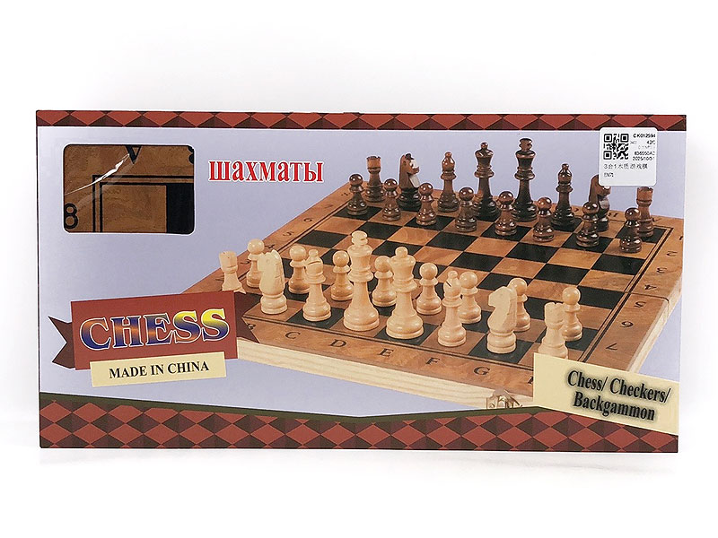 3in1 Wooden Play Chess toys
