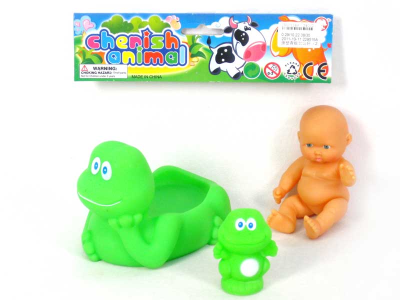 Latex Frog & Doll(2in1) toys