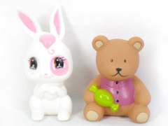 Latex Rabbit & Black Bear toys