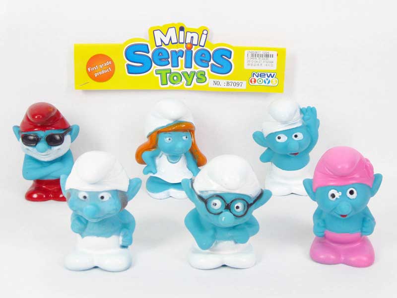Latex The Smurfs(6in1) toys