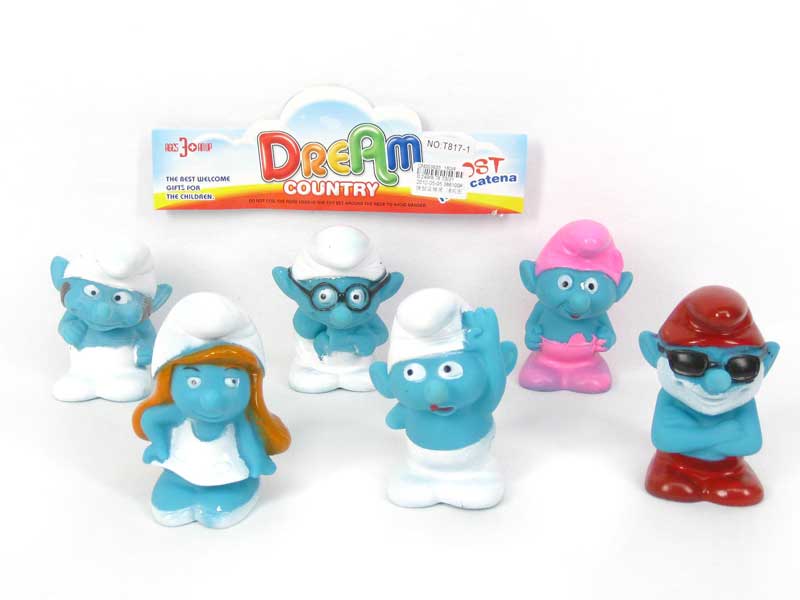 Latex The Smurfs(6in1) toys