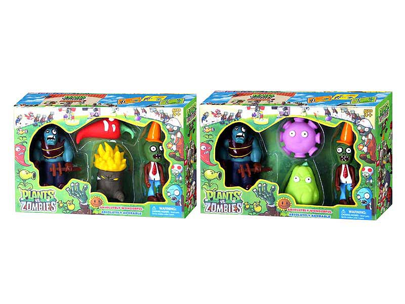 3-5.5inch Latex Plants vs Zombies(4in1) toys