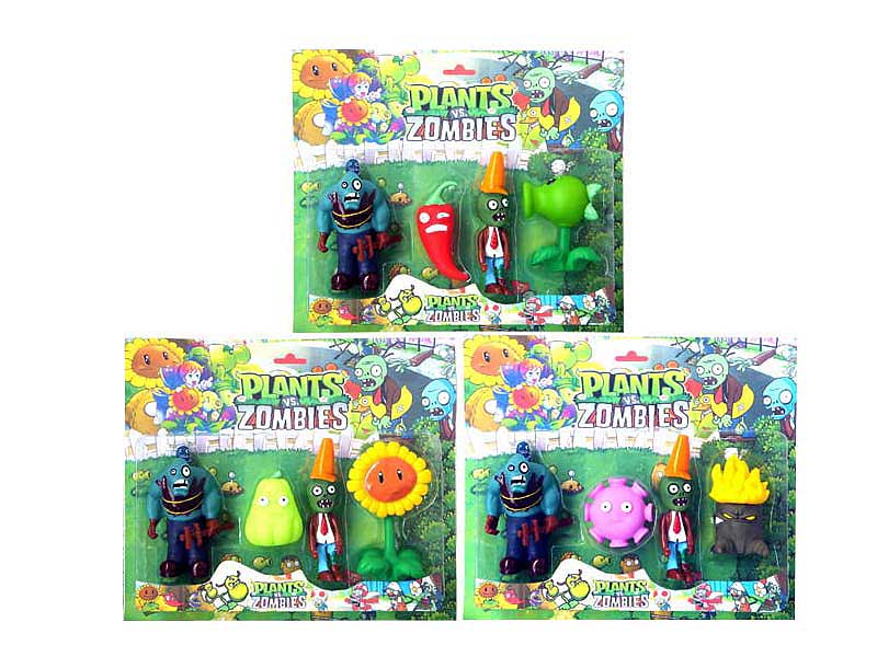 3-5.5inch Latex Plants vs Zombies(4in1) toys