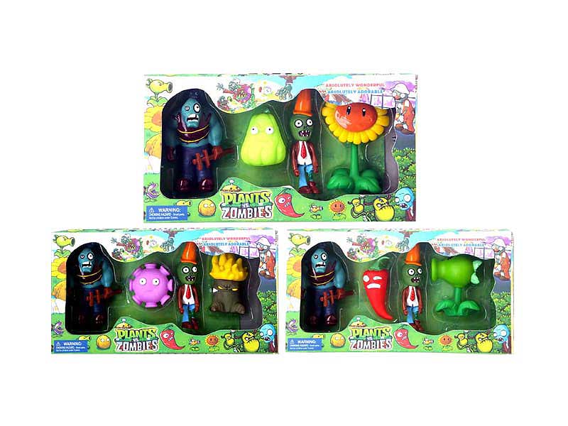 3-5.5inch Latex Plants vs Zombies(4in1) toys