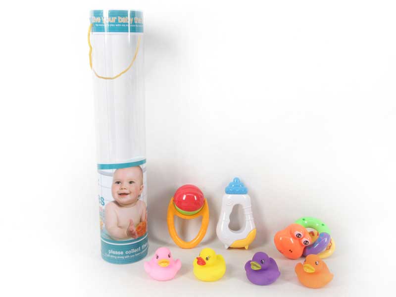 Latex Duck & Rock Bell(7in1) toys