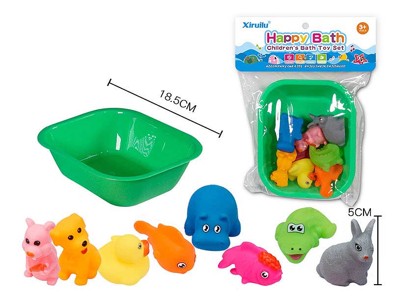 Latex Animal & Tub(8in1) toys