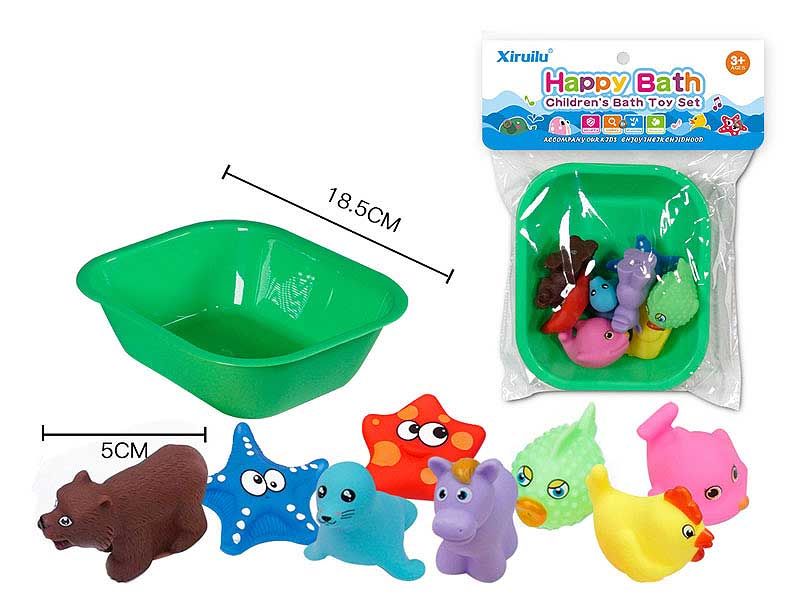 Latex Animal & Tub(8in1) toys