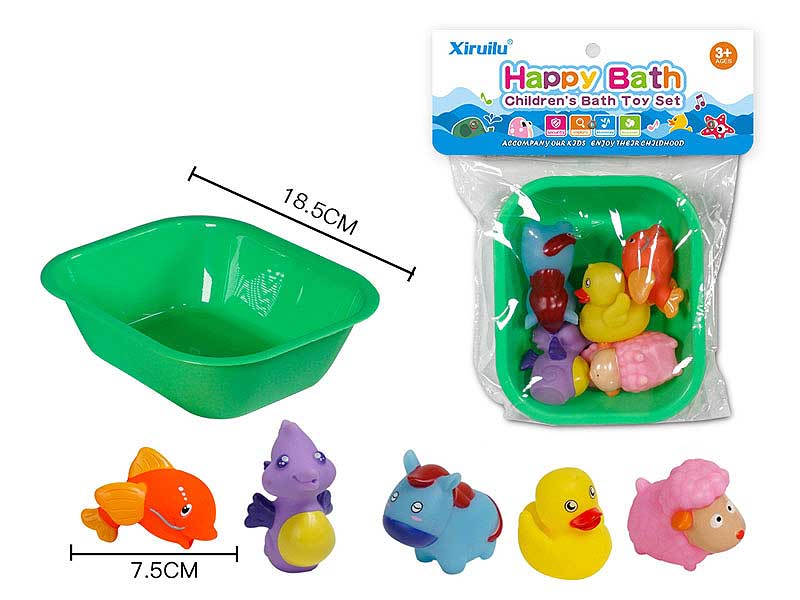 Latex Animal & Tub(5in1) toys