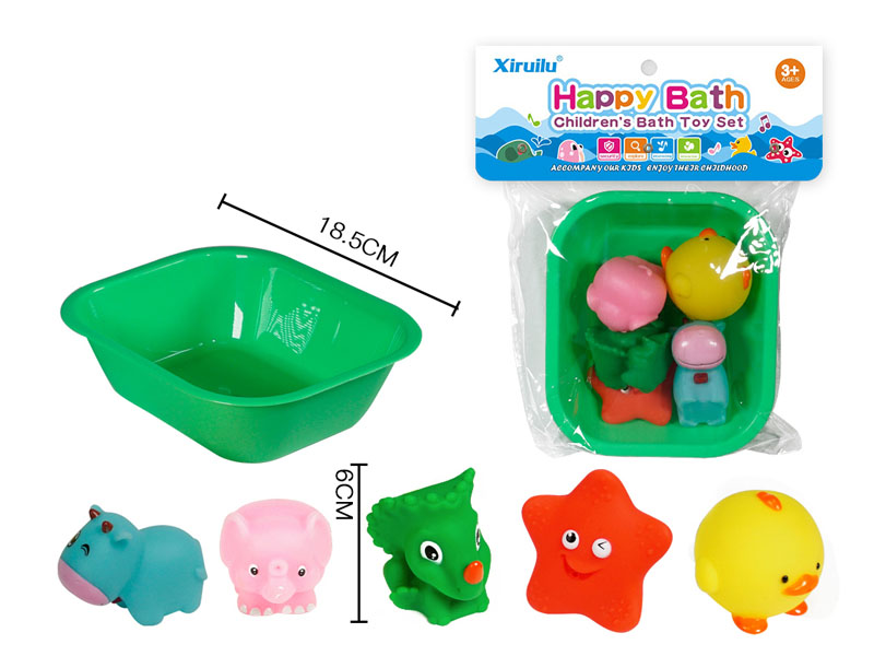 Latex Animal & Tub(5in1) toys