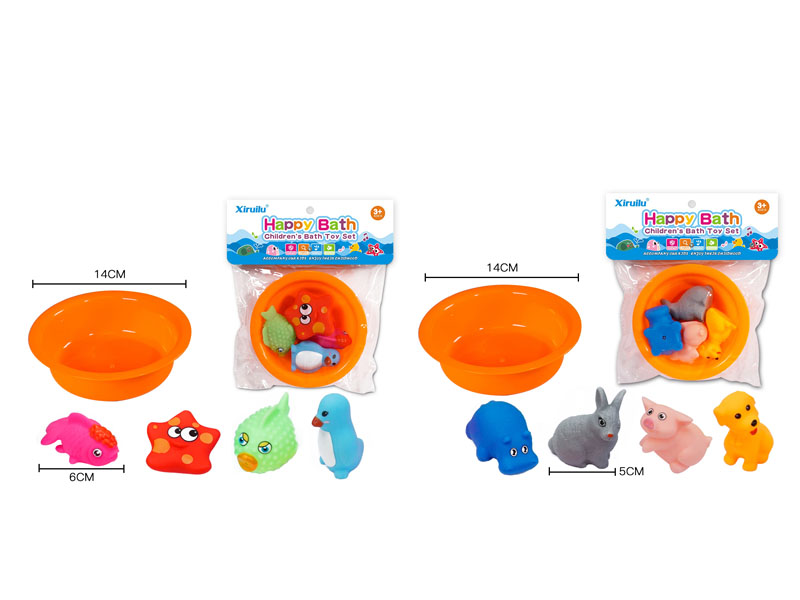 Latex Animal & Tub(4in1) toys