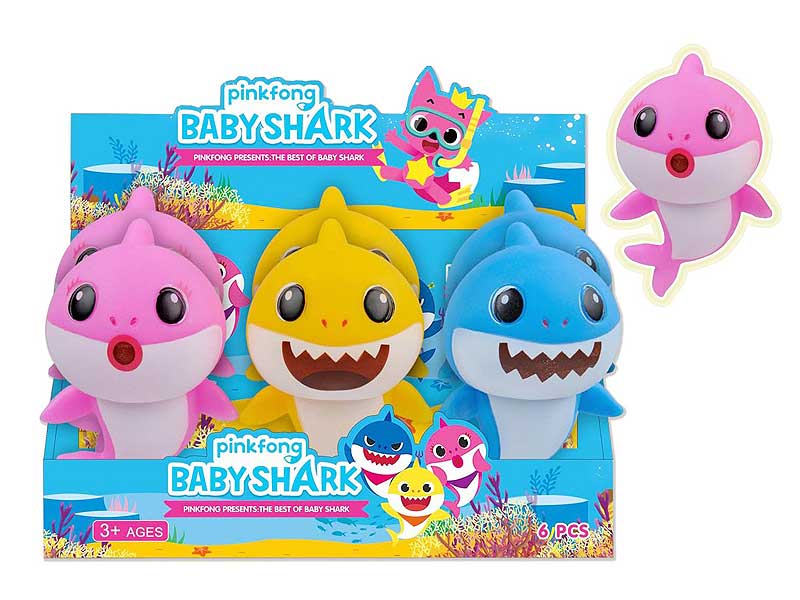 7inch Latex Shark Baby W/L_M(6in1) toys