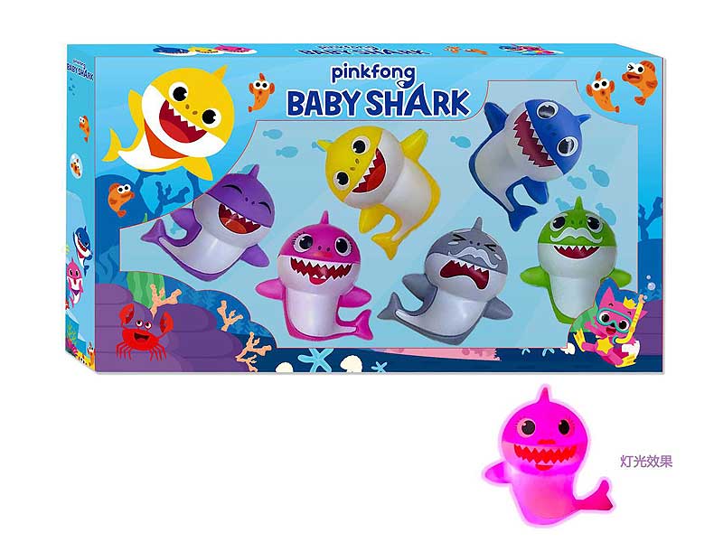 3.5inch Latex Shark Baby W/L(6in1) toys