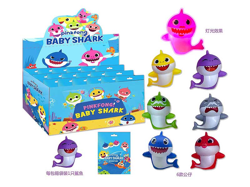 3.5inch Latex Shark Baby W/L(24in1) toys