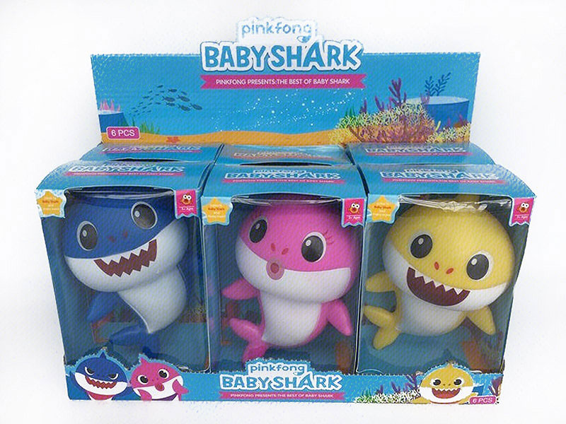 8inch Latex Shark Baby W/L_M(6in1) toys