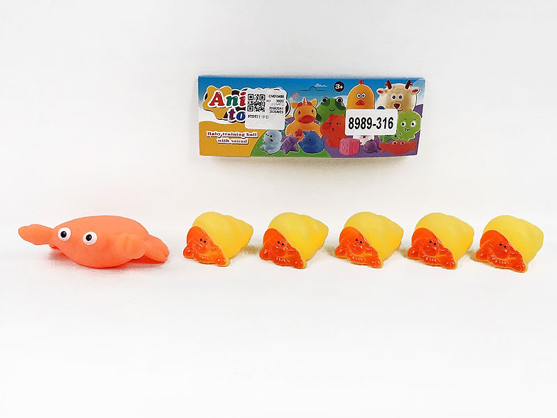 Latex Crab & Snail(6in1) toys