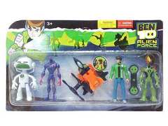 4"BEN10公仔4只+飞机排装