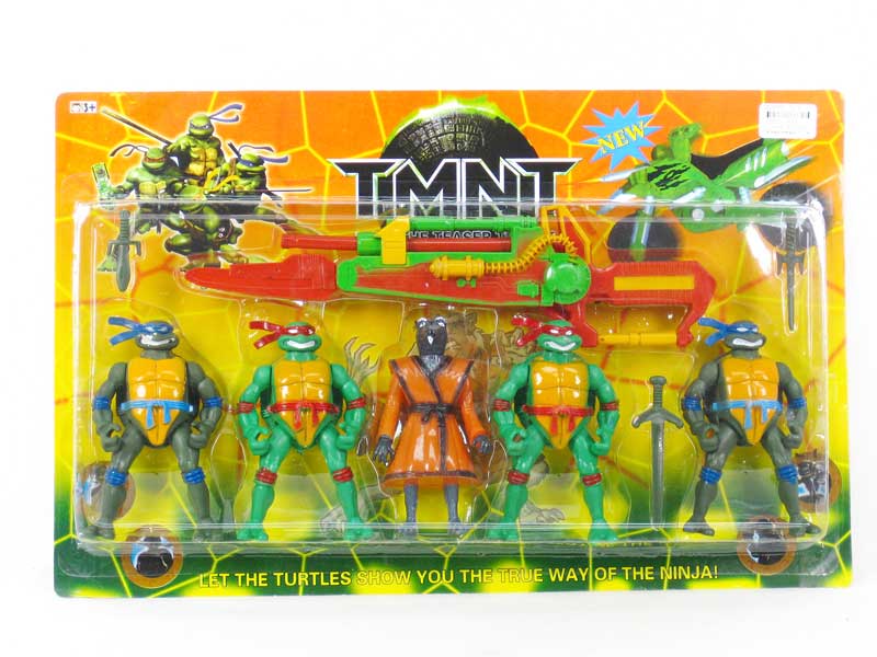 Turtles Set & Gun W/M(5in1) toys