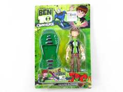 BEN10公仔带灯光+惯性滑板（包电）