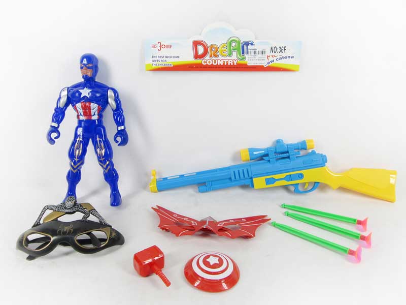 Team Set W/L & Soft Bullet Gun toys