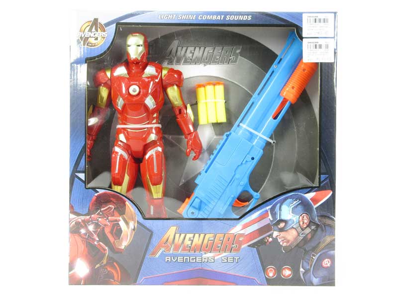 Iron Man W/L_S & Soft Bullet Gun toys