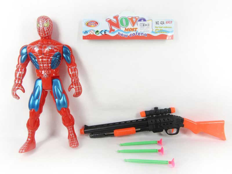 Spider Man Set W/L & Soft Bullet Gun toys