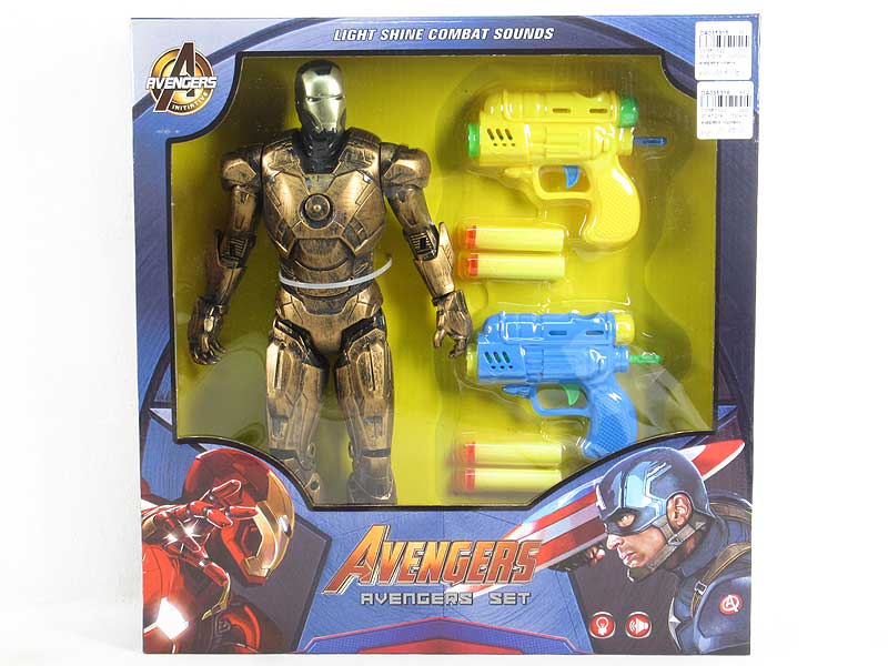 Iron Man W/L & Soft Bullet Gun toys
